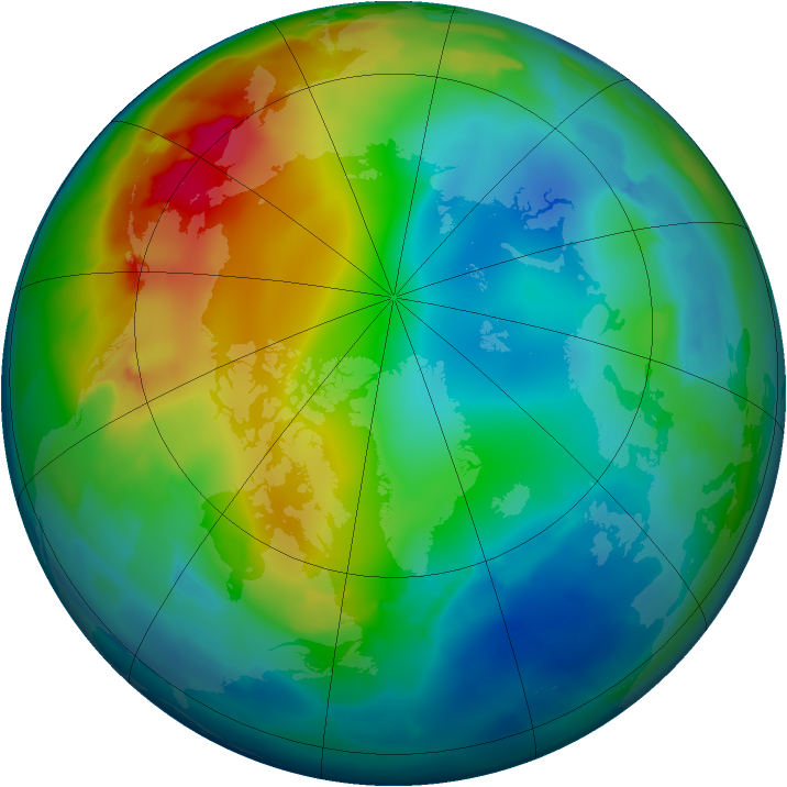 Arctic ozone map for 20 December 2011